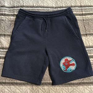 Old Navy Boy Spider-Man Navy Fleece Knit Jogger Shorts (At Knee)